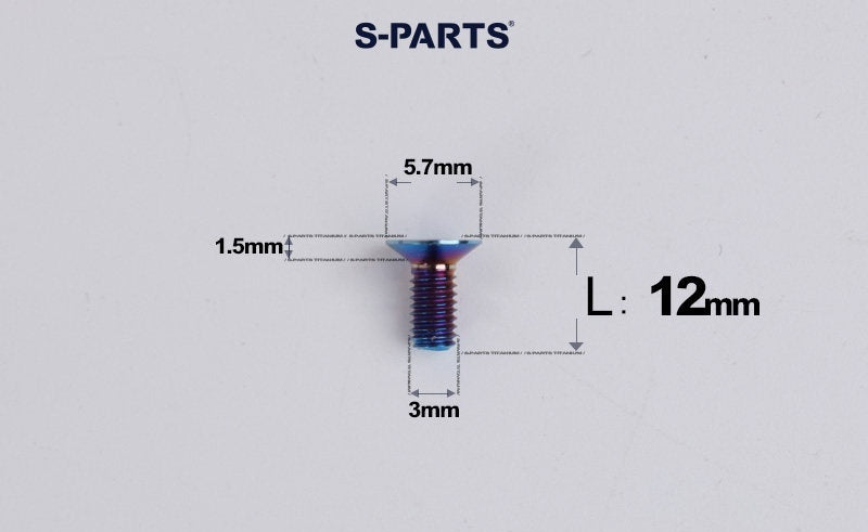 SPARTS Series M3 L6-30 Countersunk Titanium Bolt
