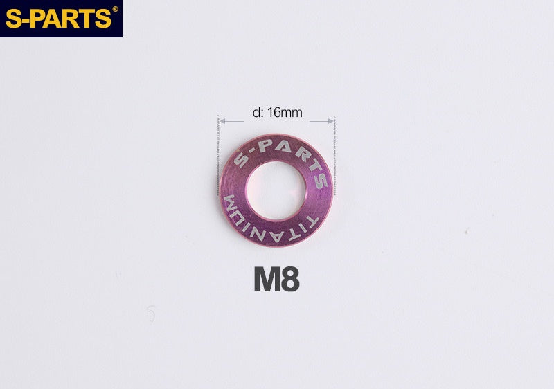 S-PARTS M8 / M10 / M12 / M14 TC4 Titanium Flat Washers for E-Bikes, Motorcycles & Bicycles