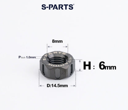 SPARTS Black Titanium Alloy Hex Nuts – TC4 Motorcycle Locking & Fastening Nuts  M4 M5 M6 M8 M10 M12