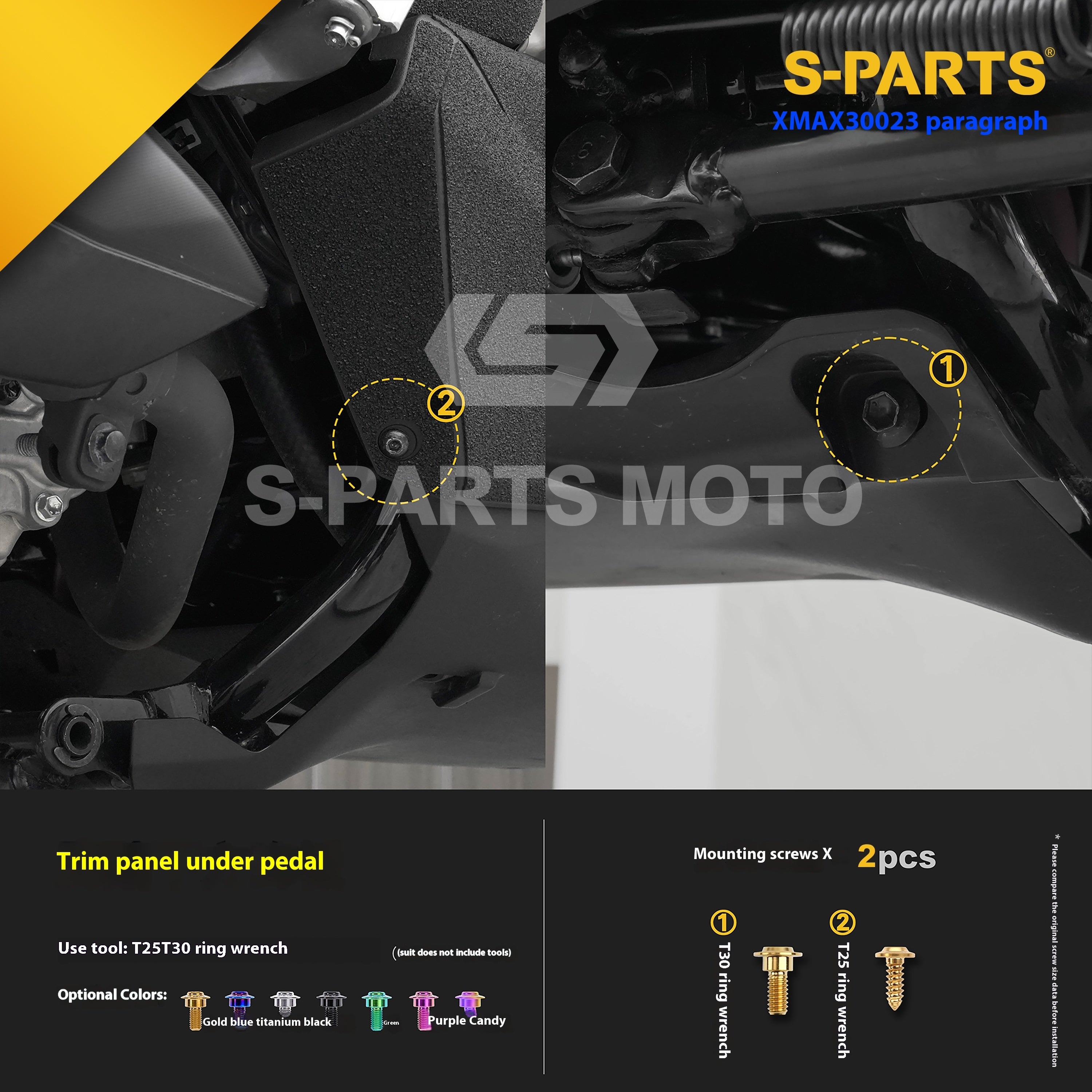 SPARTS Titanium Bolt Set for 2023 XMAX300 | Yamaha Motorcycle Titanium Bolt Upgrade