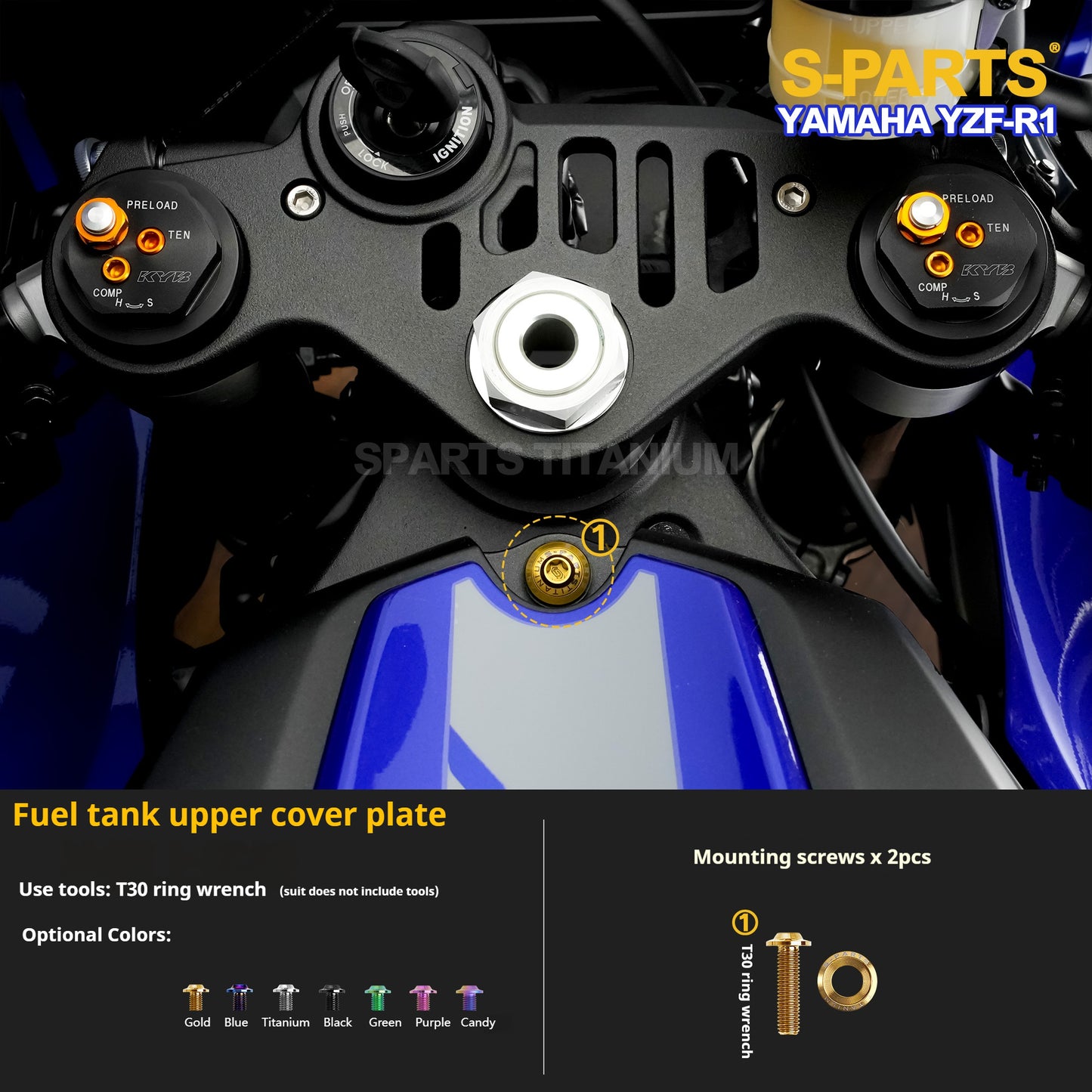 SPARTS YZF-R1 Yamaha Motorcycle Modified Titanium Alloy Set Screws
