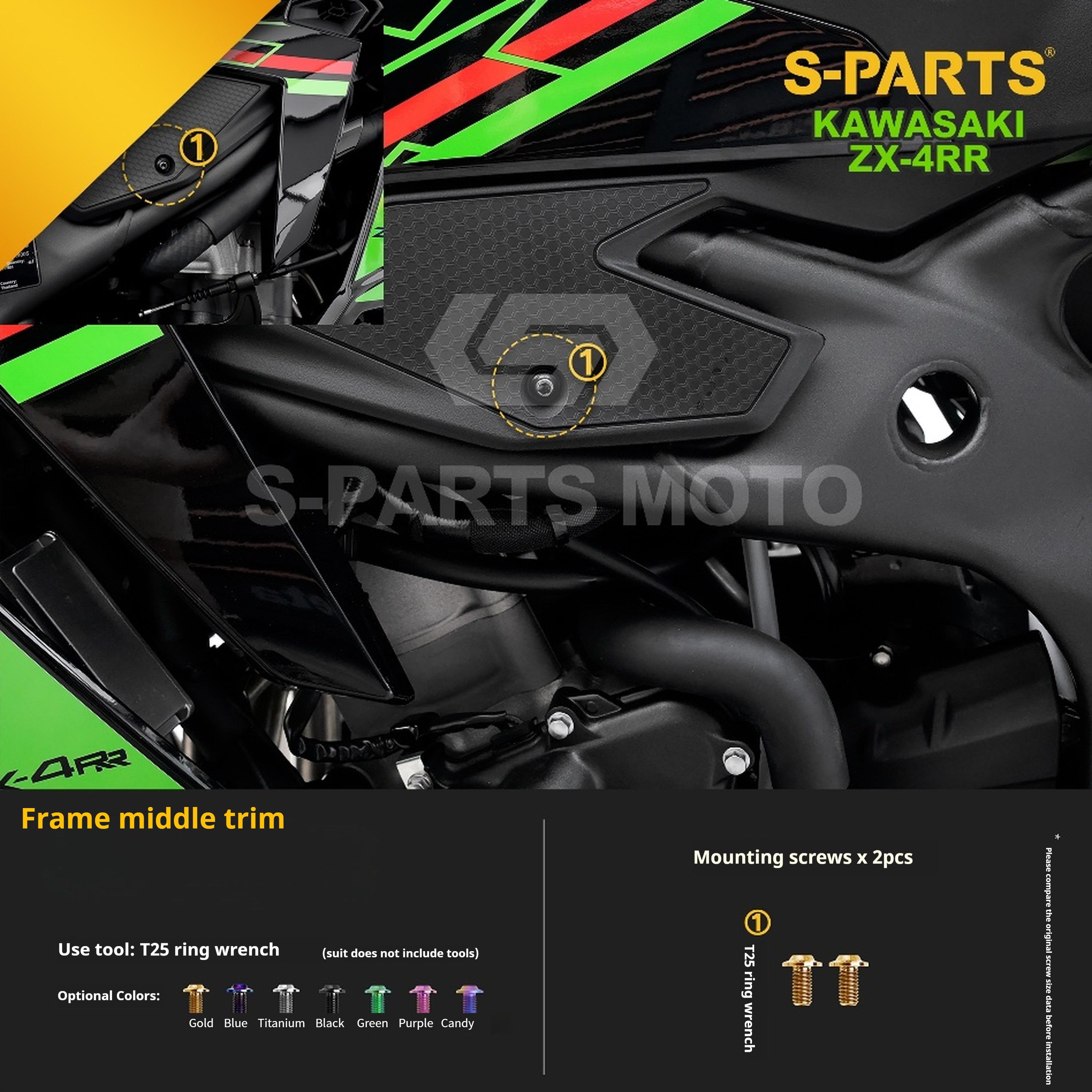 SPARTS TC4 Titanium Bolt Kit for Kawasaki ZX-4RR | Motorcycle Titanium Bolt Upgrade