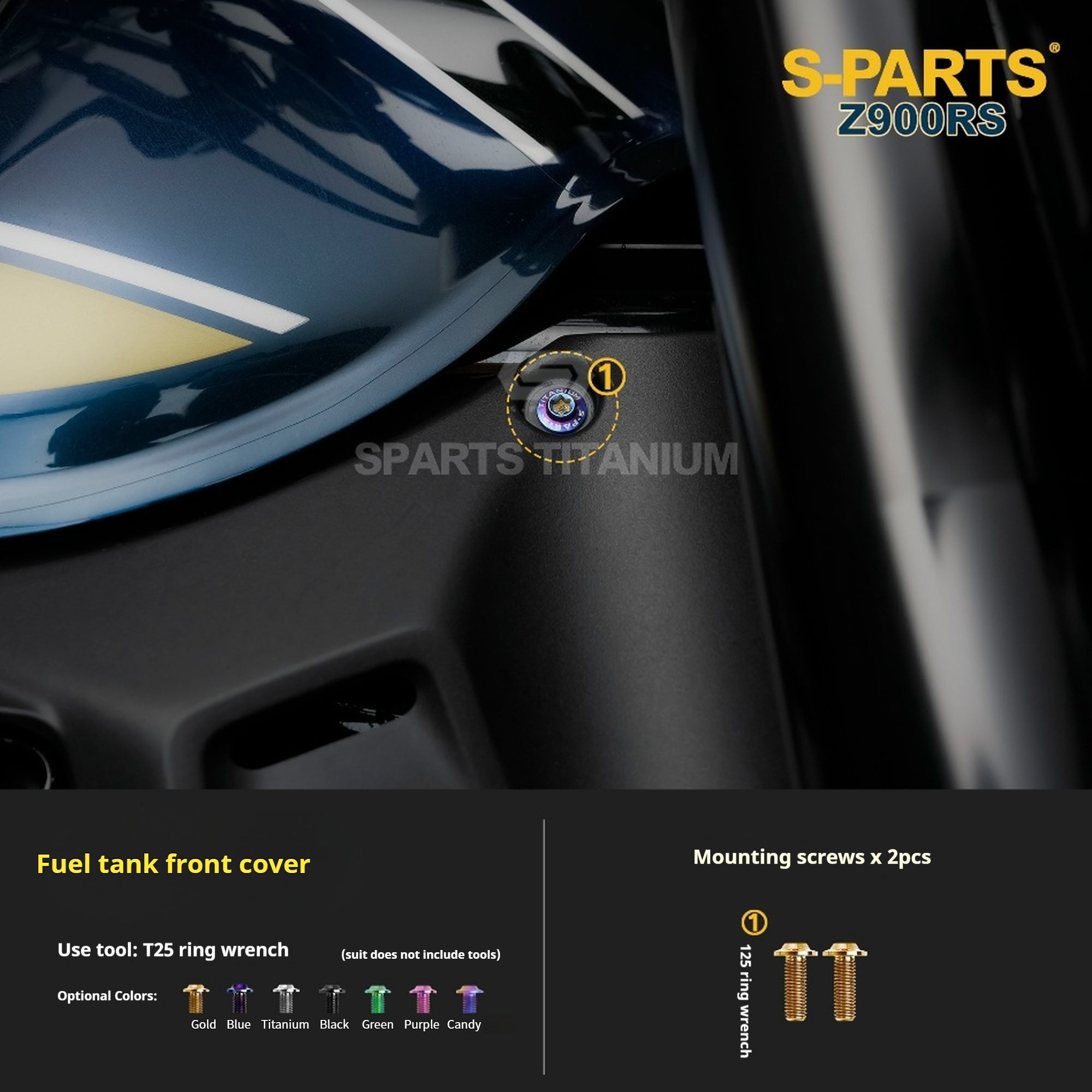 SPARTS Titanium Screw Set for Kawasaki Z900RS – Motorcycle Upgrade Kit