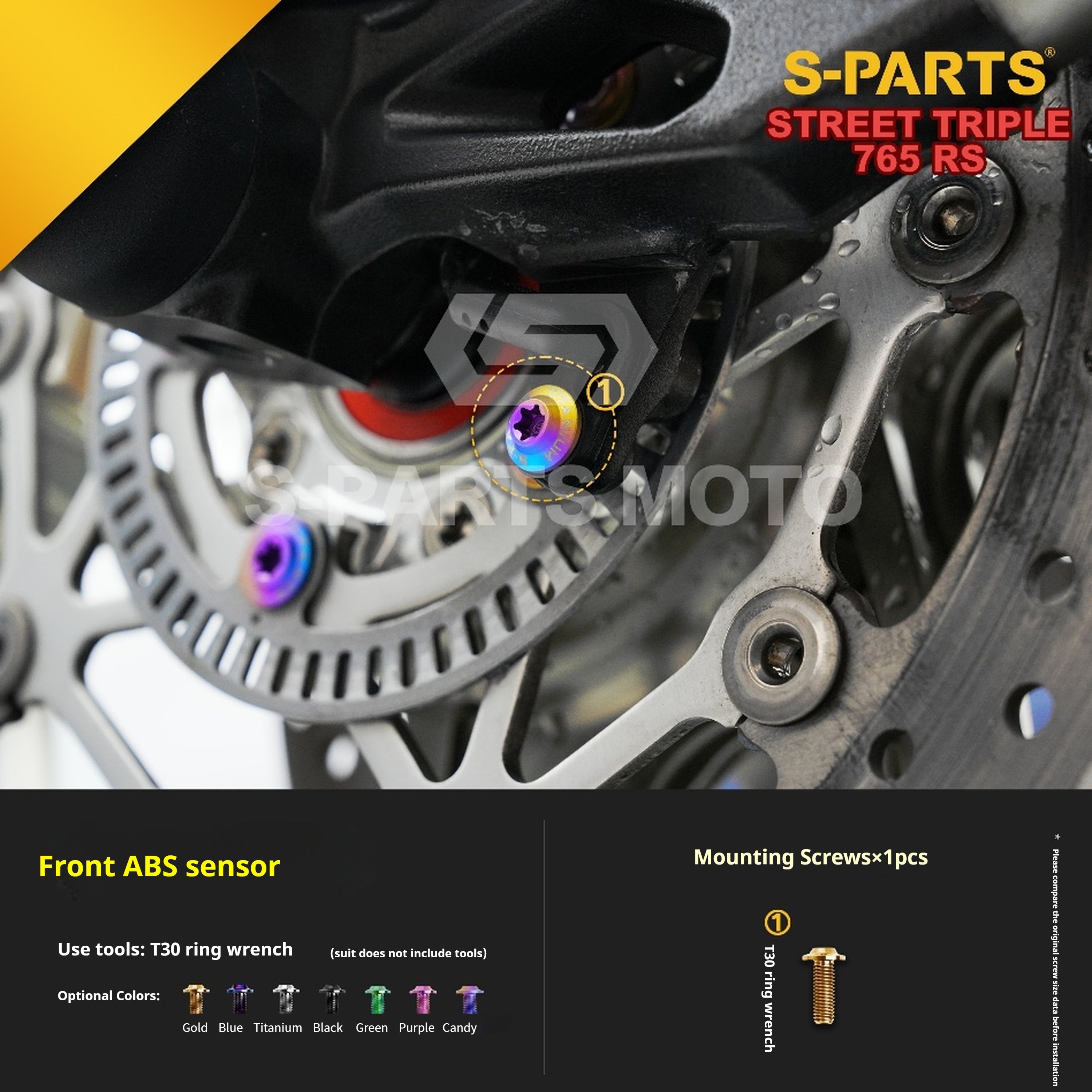 SPARTS Titanium Screw Set for Triumph Street Triple RS –CNC Titanium Upgrade Kit