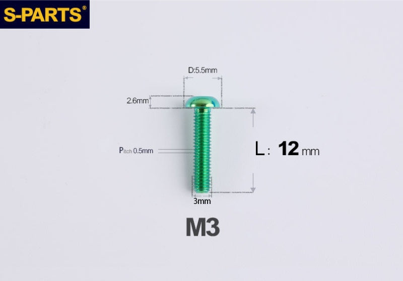 SPARTS A2 Button Head M3 Titanium Bolt