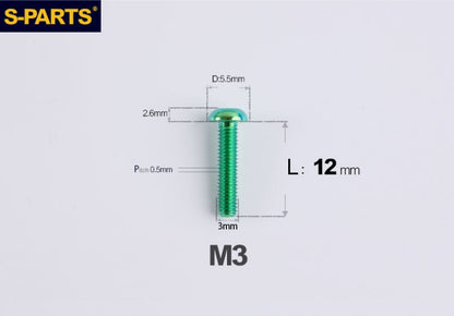SPARTS A2 Button Head M3 Titanium Bolt