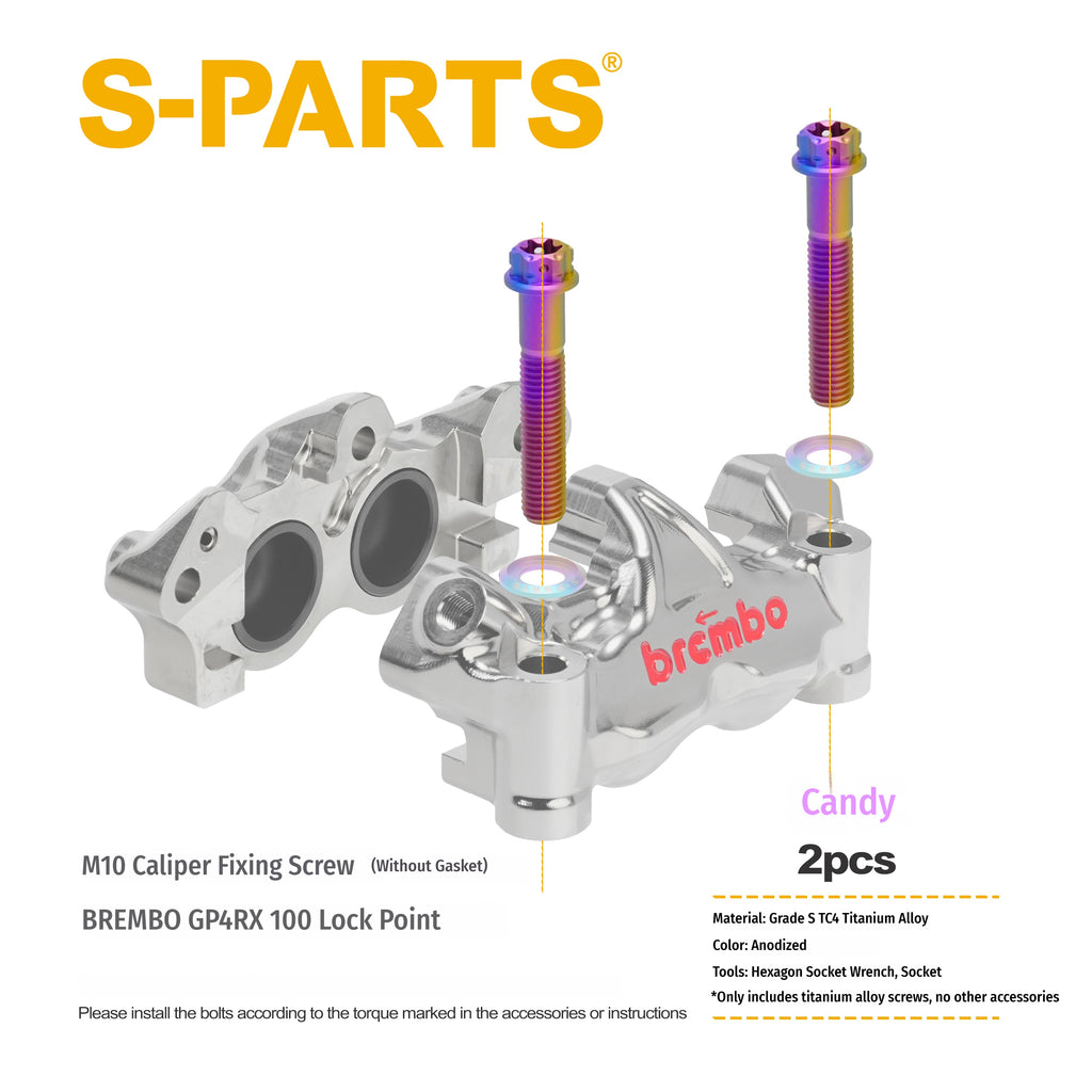SPARTS Titanium Alloy Brembo M50 Caliper Bolt Kit (M10×55)