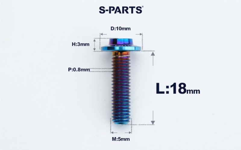 SPARTS A3 Countersunk Head M5 D10 Titanium Bolt TC4 Motorcycle & E-Bike Custom Fastener