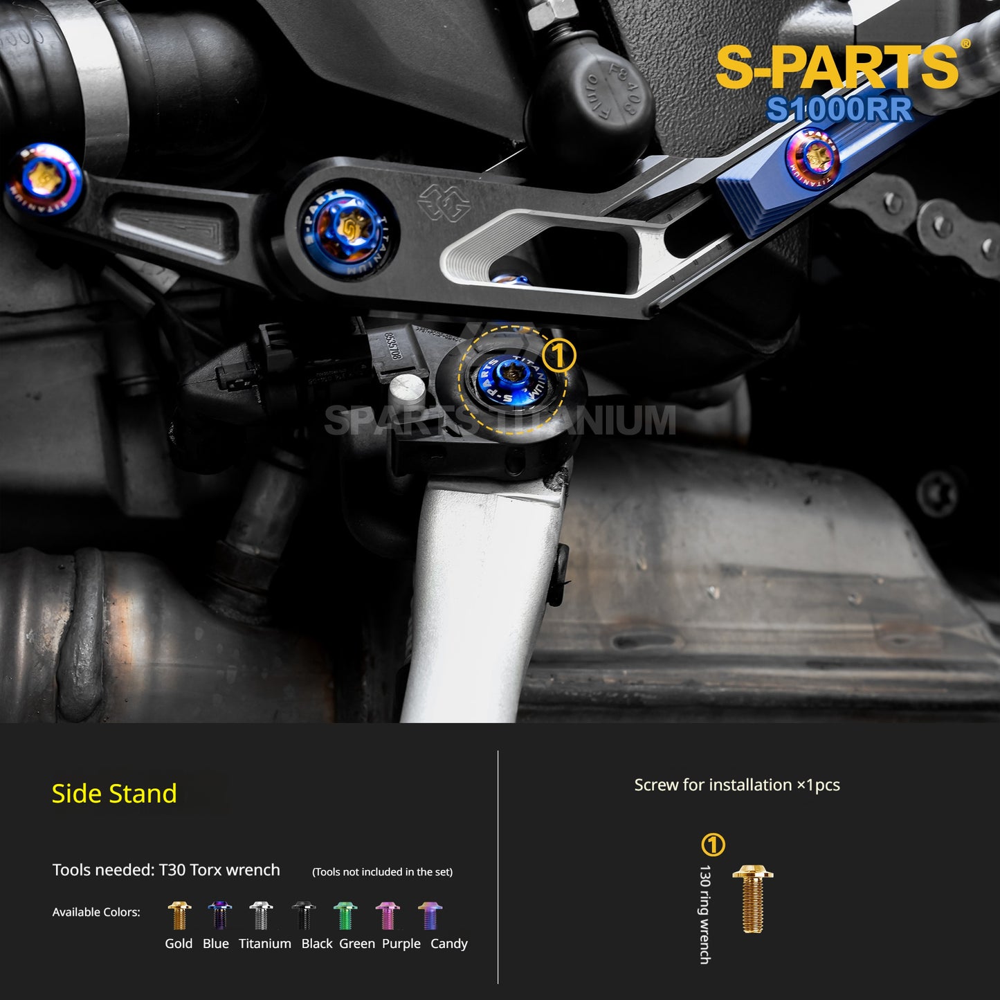 SPARTS Titanium Chassis Bolt Kit Brake Disc Caliper Sprocket Screws for BMW S1000RR