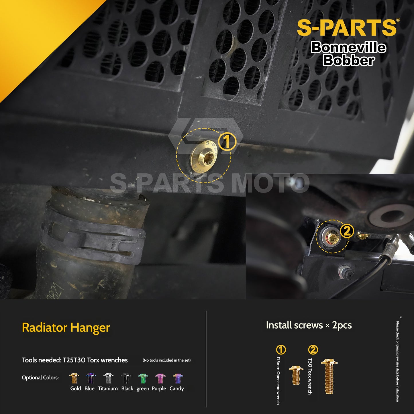 SPARTS Titanium Set Screws for Triumph Bonneville Bobber Motorcycle Modification