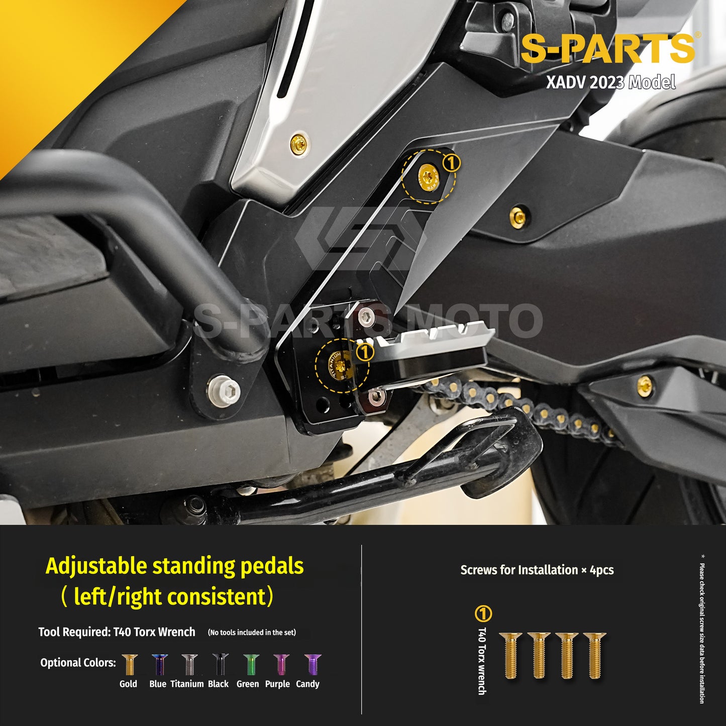 SPARTS Honda XADV 750 2023 Titanium Alloy Motorcycle Upgrade Bolt Set