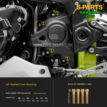 S-PARTS Titanium Fasteners Engine, Exhaust & Drive System Bolt Kit for Kawasaki Z900
