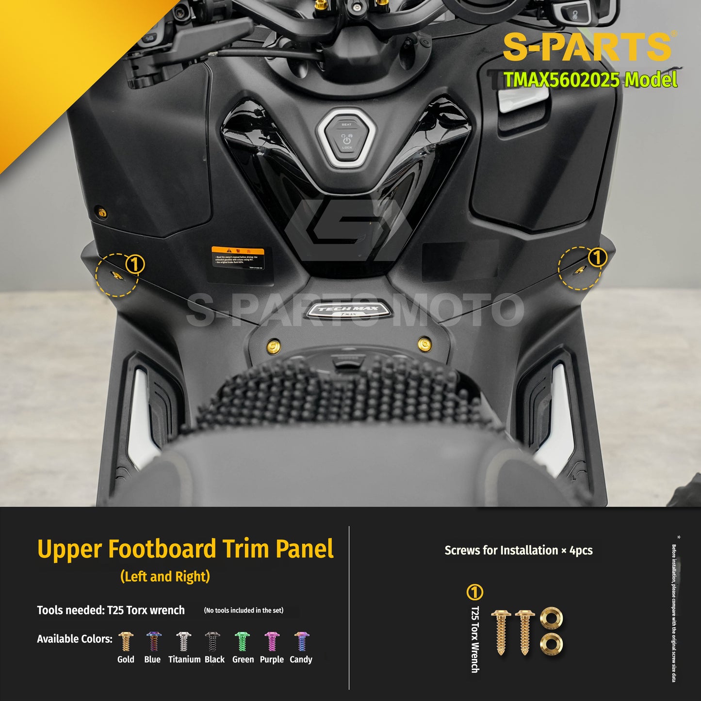 SPARTS Titanium Bolt Kit for YAMAHA TMAX560 2025-Body & Exhaust Section