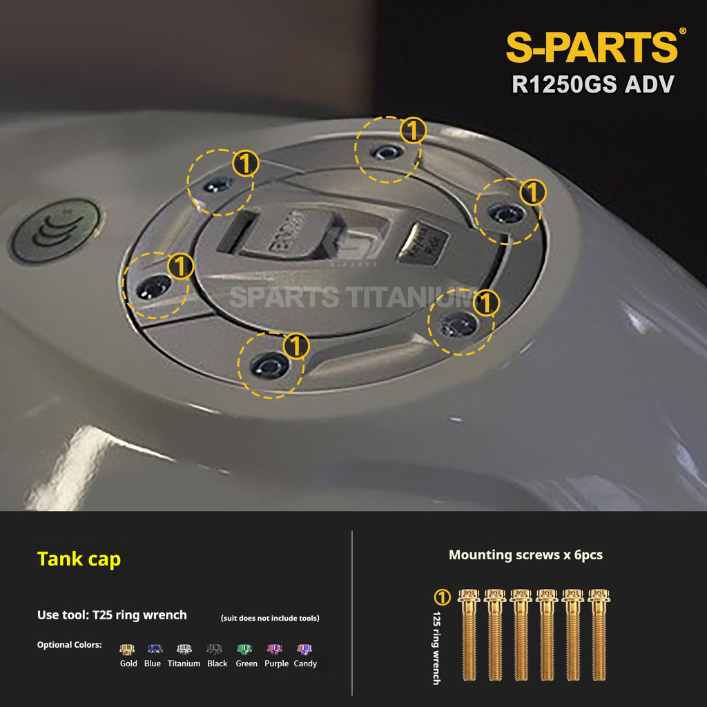 SPARTS Titanium Bolt Kit for BMW R 1250GS ADV – CNC Titanium Upgrade Kit