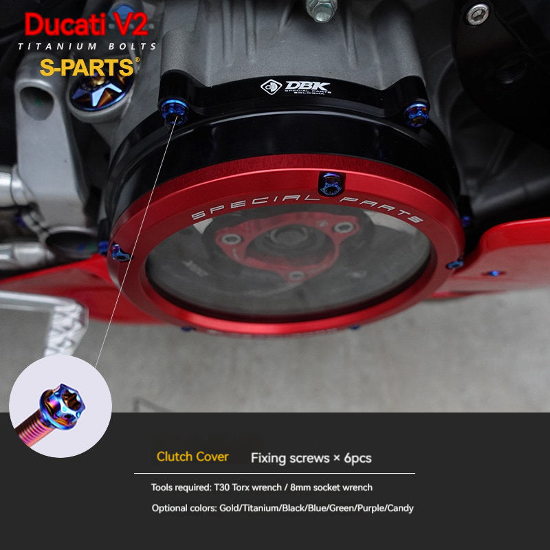 S-PARTS  Compatible with / Suitable for Ducati DUCATI V2 Full Titanium Bolt Kit