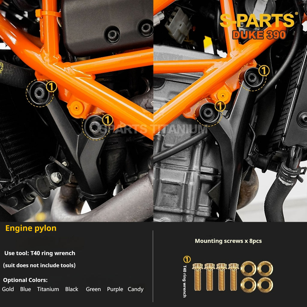SPARTS Stan KTM DUKE 390 Dedicated · TC4 Titanium Full Motorcycle Bolt Kit