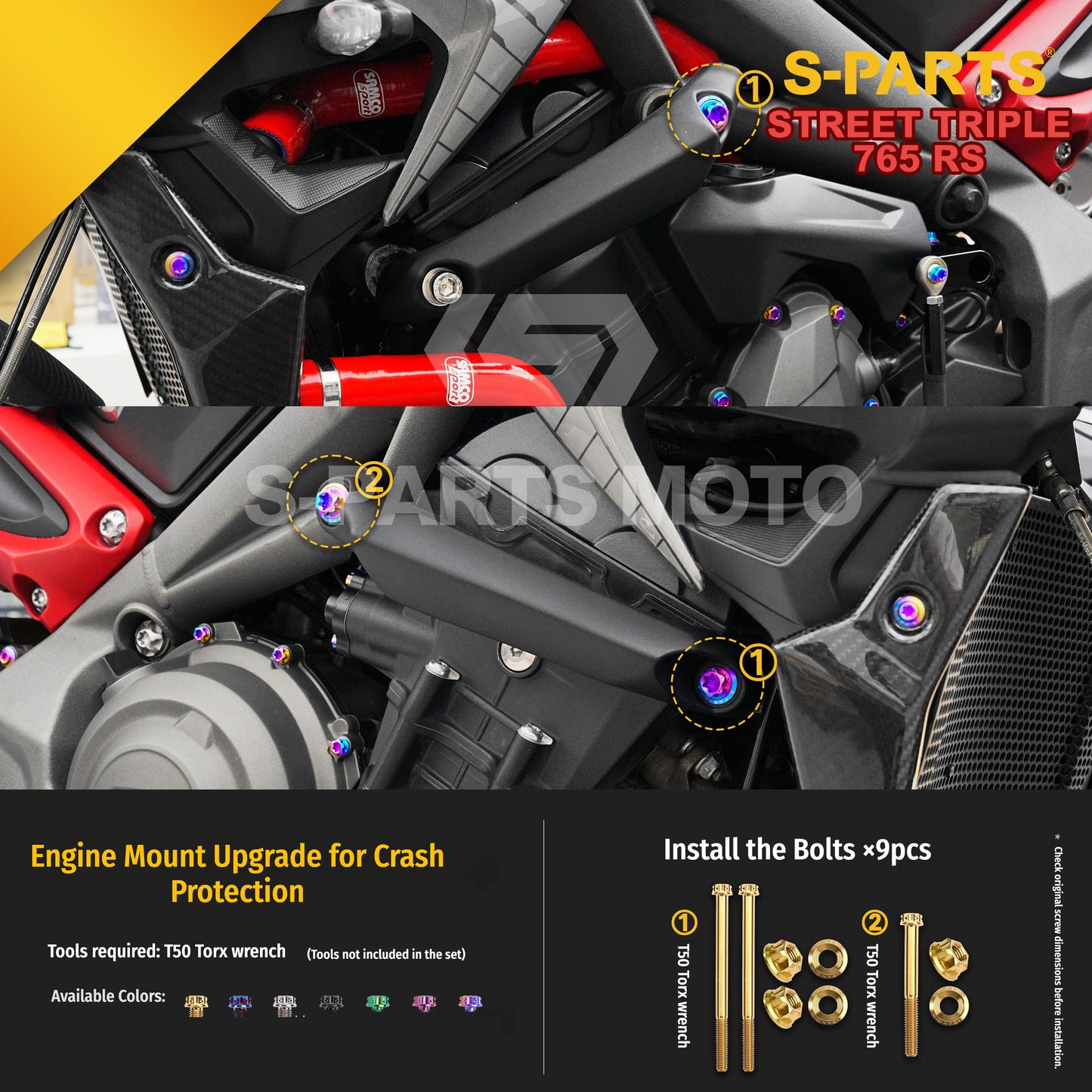 SPARTS Titanium Bolts for Triumph Street Triple 765 RS – Body & Controls Upgrade Fasteners