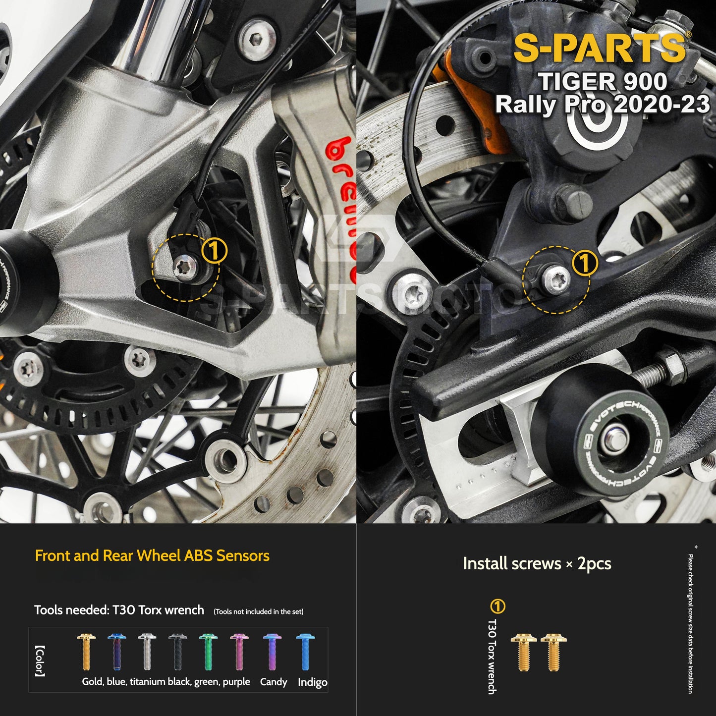 SPARTS Triumph Tiger 900 Rally Pro (2020–2023) Motorcycle Modified Titanium Alloy Bolts