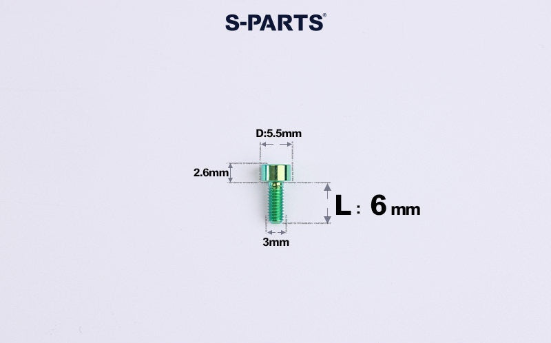 SPARTS M3 L6-20 Classic Button Head Green Titanium Bolt