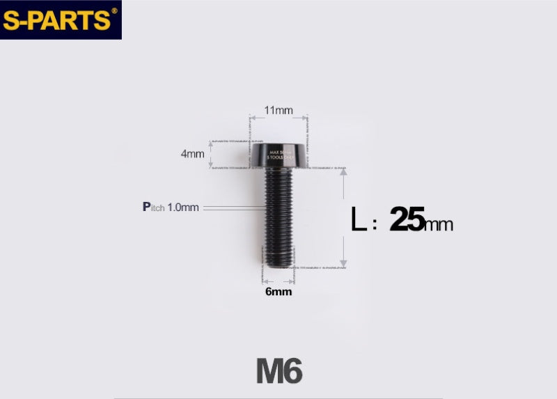 SPARTS M6 × L20-35 Titanium Anti-Theft Caliper Set Screws for Motorcycle 2-Piston Brake Calipers