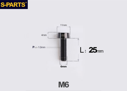 SPARTS M6 × L20-35 Titanium Anti-Theft Caliper Set Screws for Motorcycle 2-Piston Brake Calipers