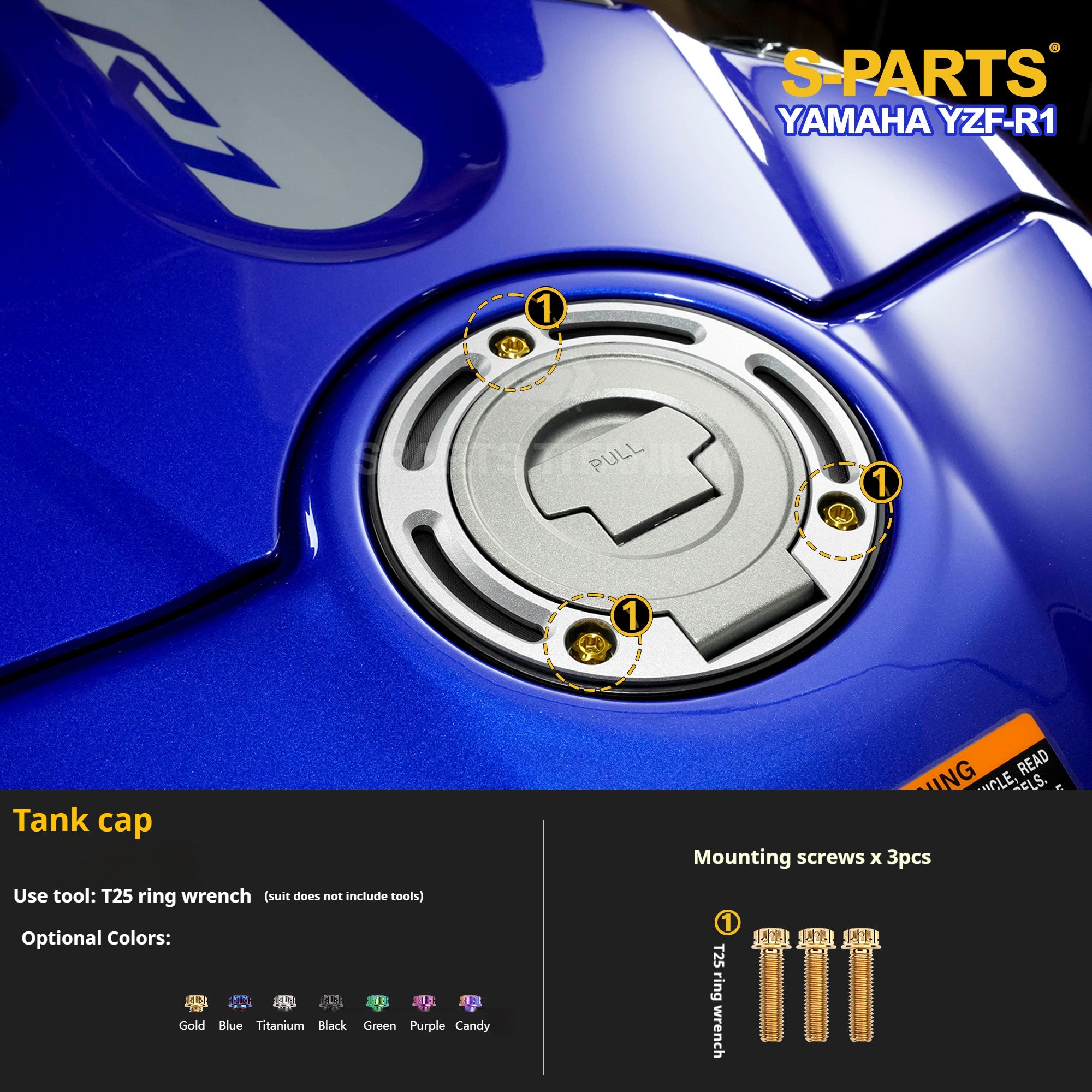 SPARTS Titanium Bolt Kit for Yamaha YZF-R1– CNC Titanium Upgrade Kit- 1/2