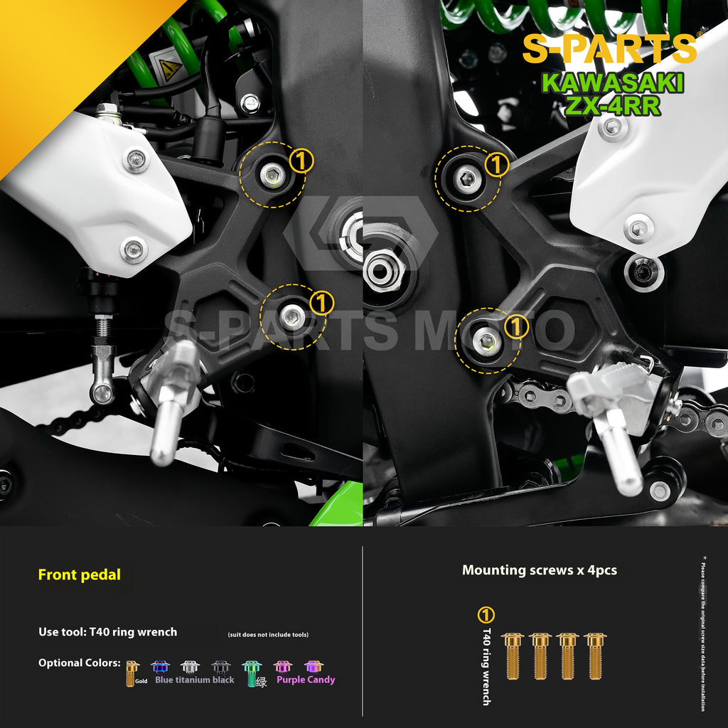 SPARTS TC4 Titanium Bolt Kit for Kawasaki ZX-4RR | Motorcycle Titanium Bolt Upgrade