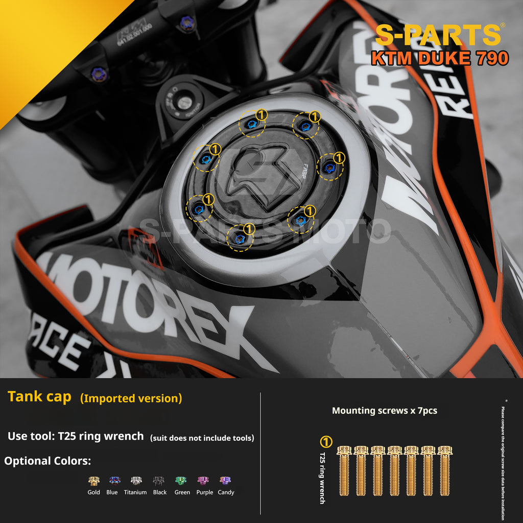SPARTS TC4 Titanium Bolt Kit Compatible with KTM DUKE 790 – Full Motorcycle Fastener Upgrade