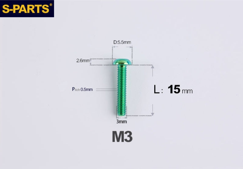 SPARTS A2 Button Head M3 Titanium Bolt