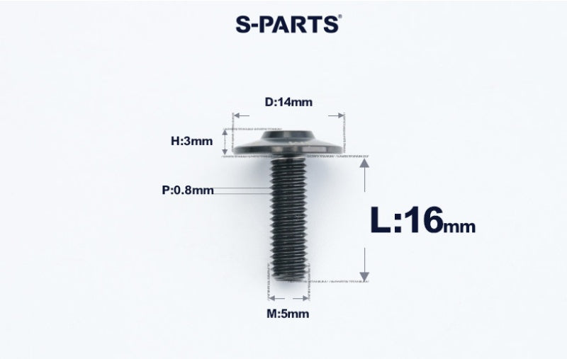 SPARTS A3 Dome Head M5 D14 Titanium Bolt | TC4 Motorcycle & E-Bike Fastener