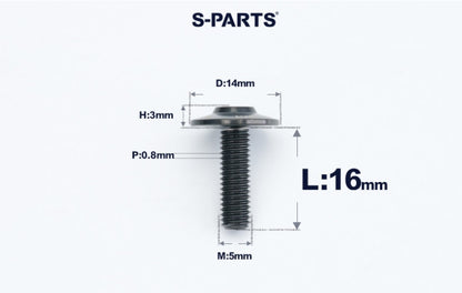 SPARTS A3 Dome Head M5 D14 Titanium Bolt | TC4 Motorcycle & E-Bike Fastener