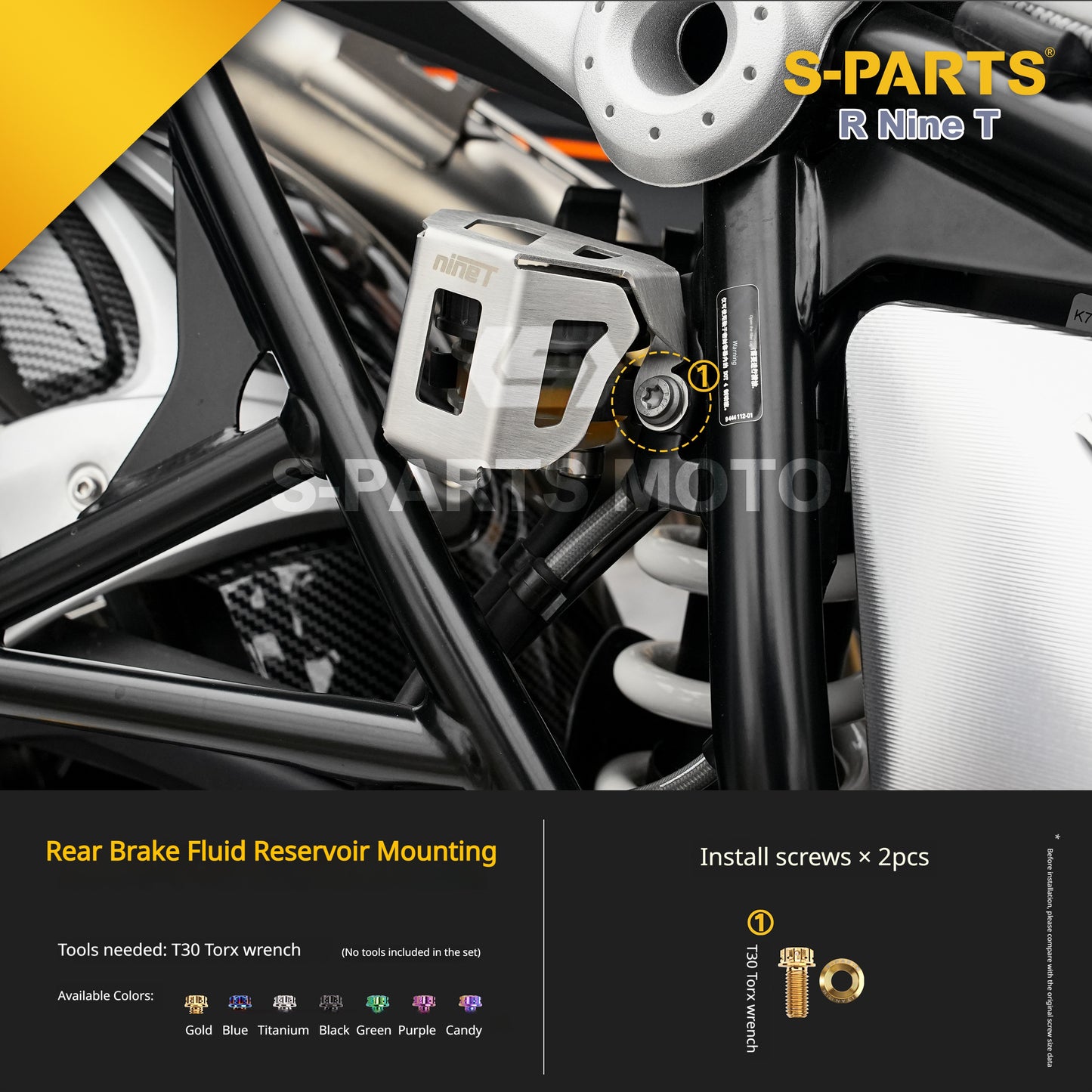 S-parts Titanium Bodywork, Frame & Styling Bolts Kit for BMW R 1250 GS Adventure