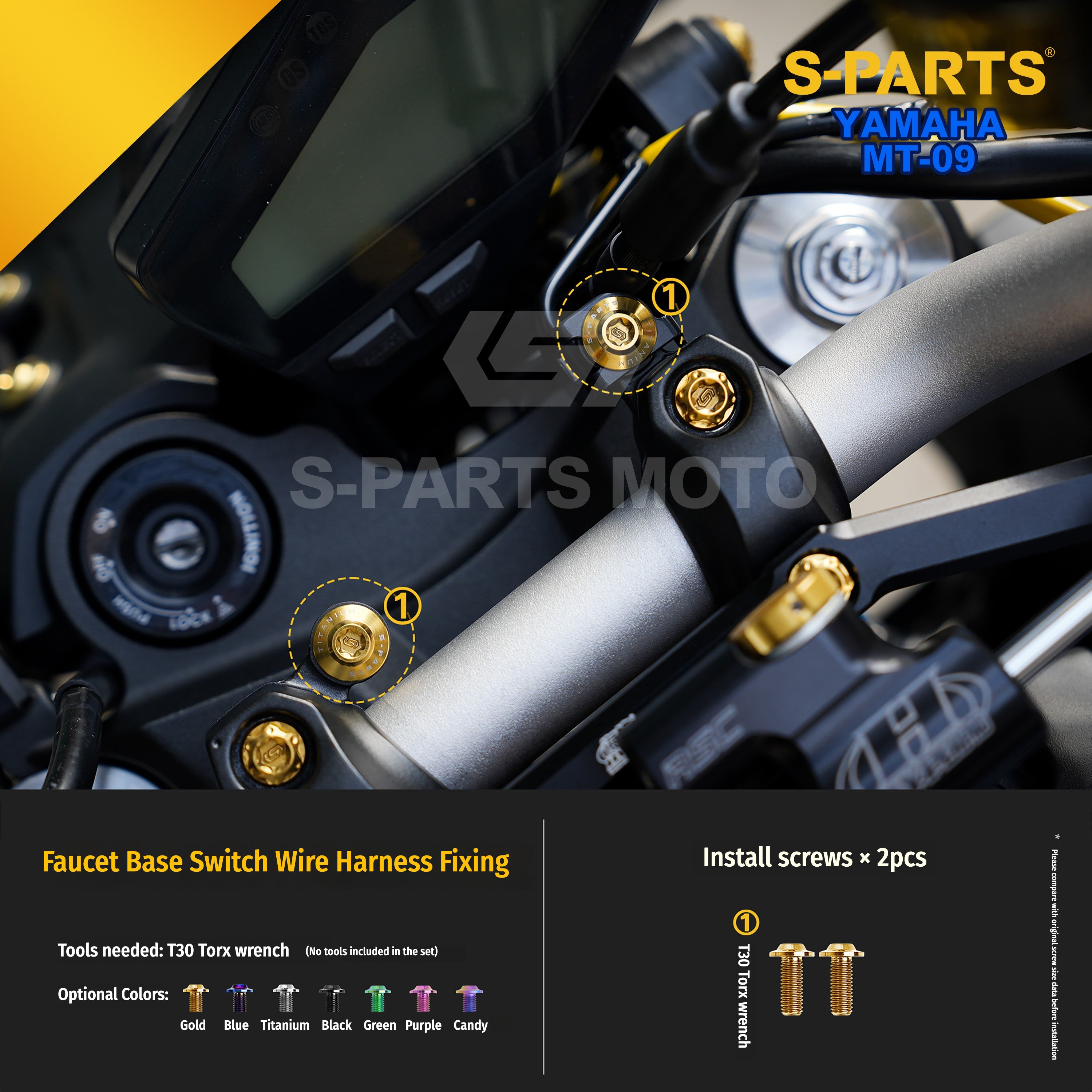 SPARTS Yamaha MT-09 Titanium Bolt Kit | TC4 Grade Motorcycle Fasteners