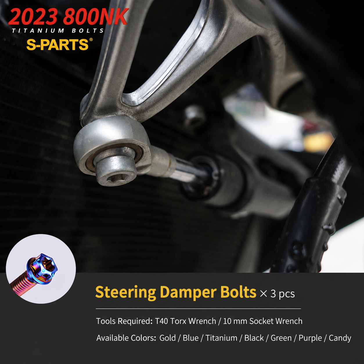 S-PARTS TC4 Titanium Full Motorcycle Bolt Kit for CFMOTO 800NK