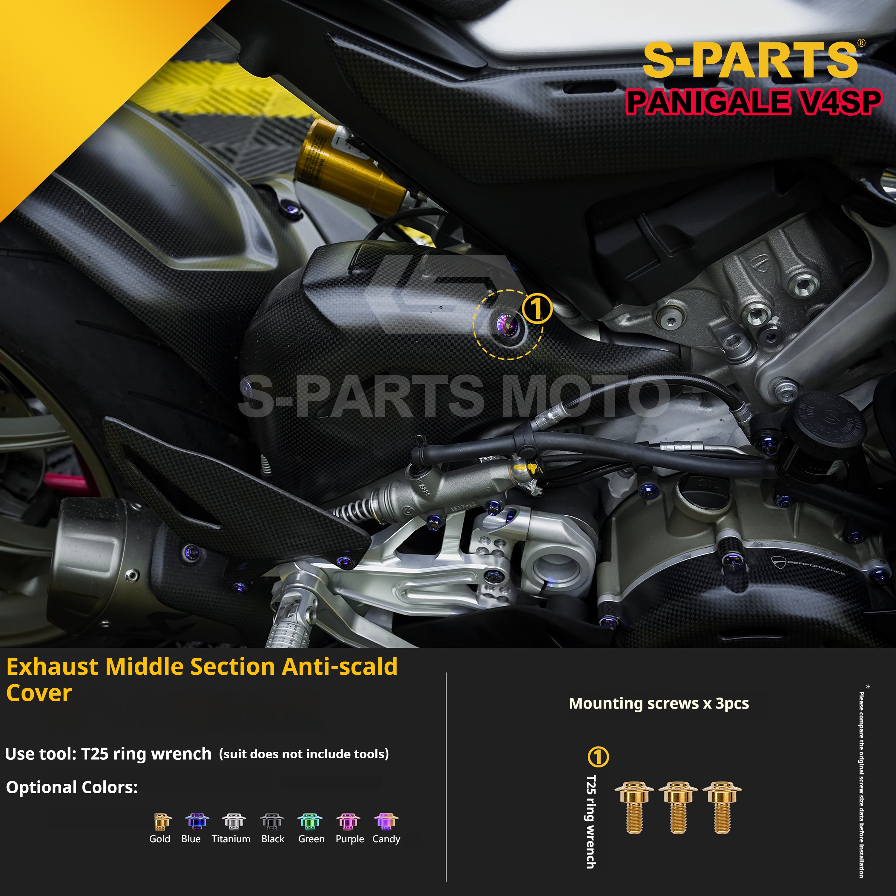 SPARTS TC4 Titanium Bolt Kit for Ducati Panigale V4SP Motorcycle