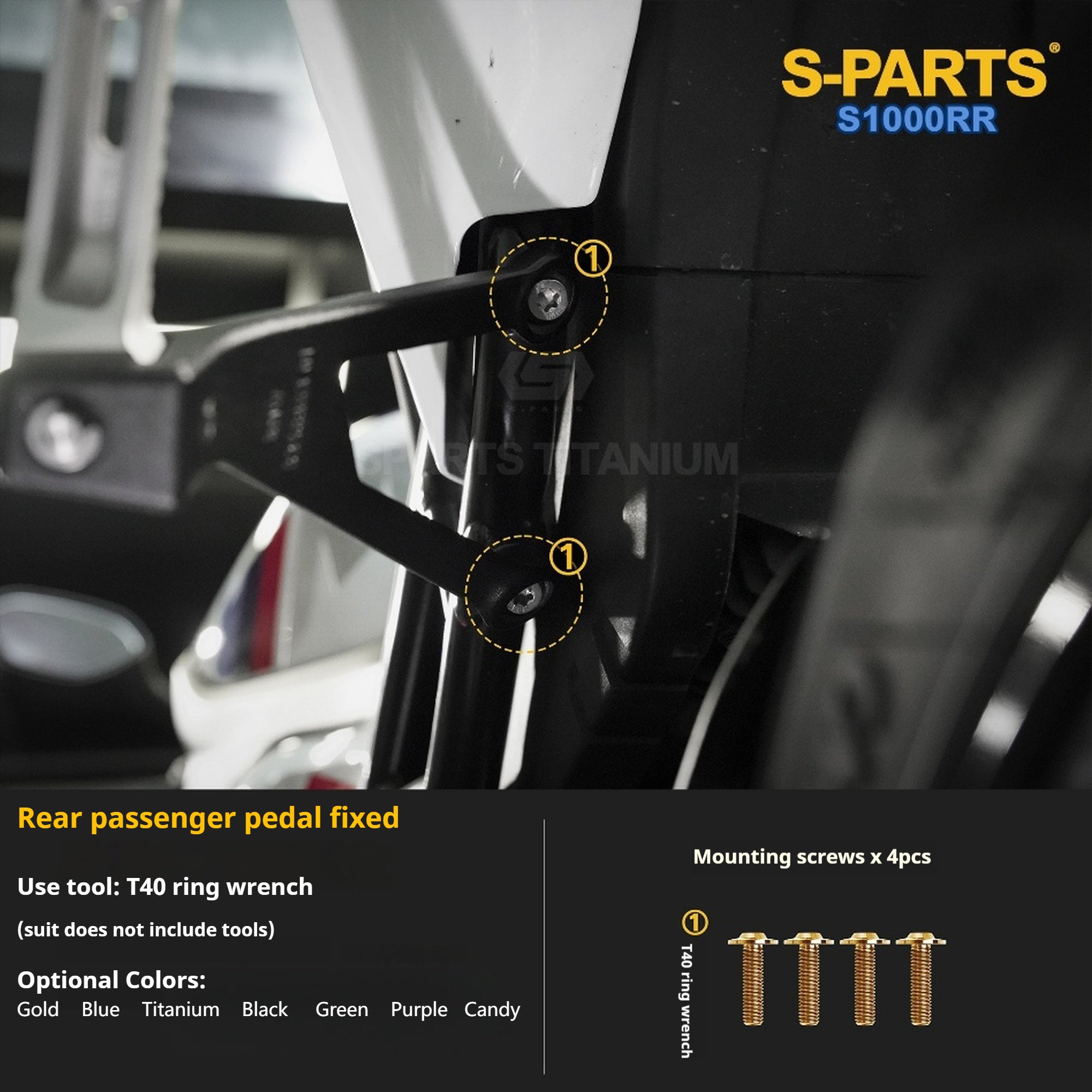 SPARTS TC4 Titanium Bolt Kit Compatible with BMW S1000RR — Full Motorcycle Upgrade Fastener Set