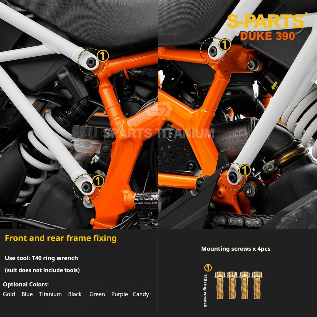 SPARTS Stan KTM DUKE 390 Dedicated · TC4 Titanium Full Motorcycle Bolt Kit