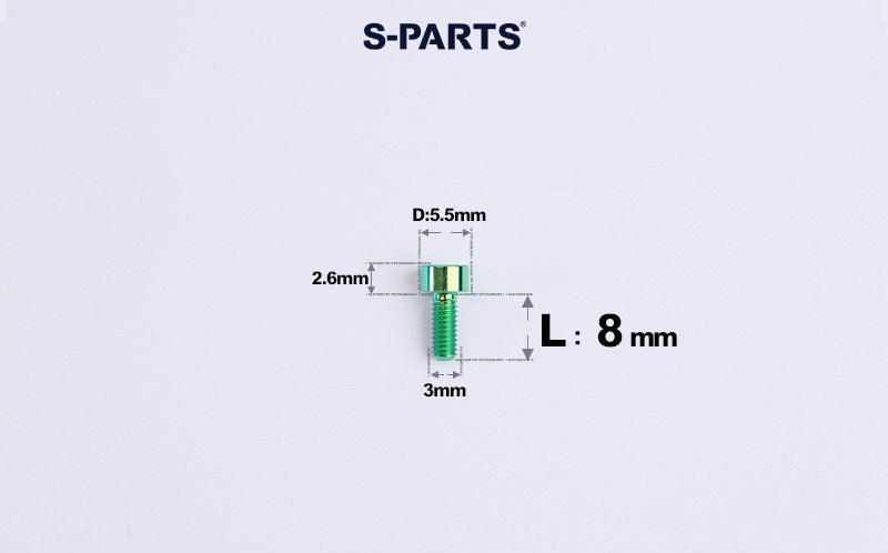 SPARTS M3 L6-20 Classic Button Head Green Titanium Bolt