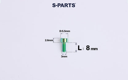 SPARTS M3 L6-20 Classic Button Head Green Titanium Bolt