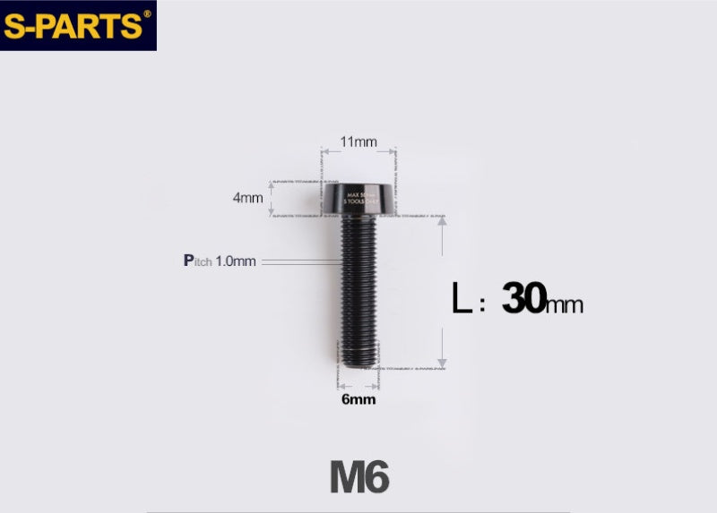 SPARTS M6 × L20-35 Titanium Anti-Theft Caliper Set Screws for Motorcycle 2-Piston Brake Calipers