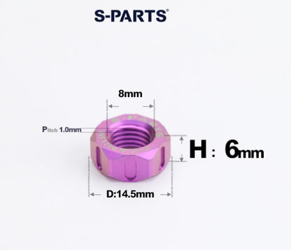 SPARTS Purple Titanium Alloy Hex Nuts – TC4 Motorcycle Locking & Fastening Nuts M5 M6 M8 M10 M12