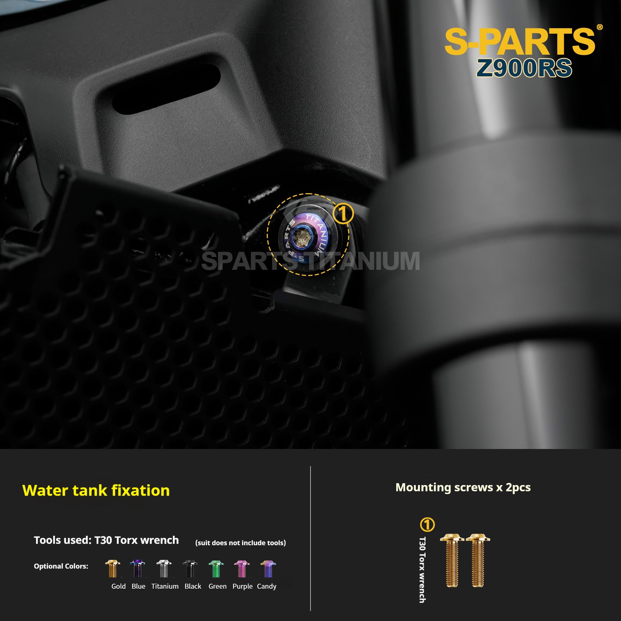 SPARTS Titanium Screw Set for Kawasaki Z900RS – Motorcycle Upgrade Kit