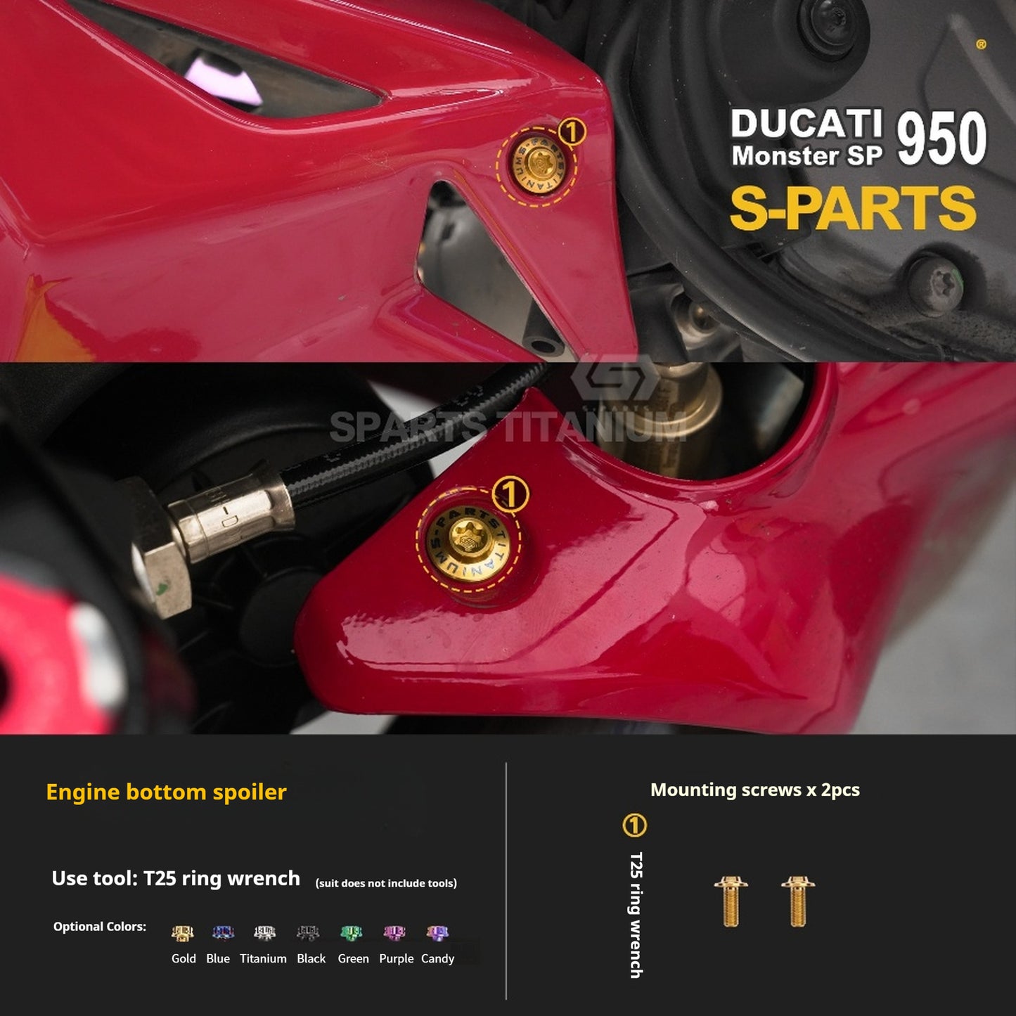 SPARTS Ducati New Monster SP 950 Titanium Alloy Bolts