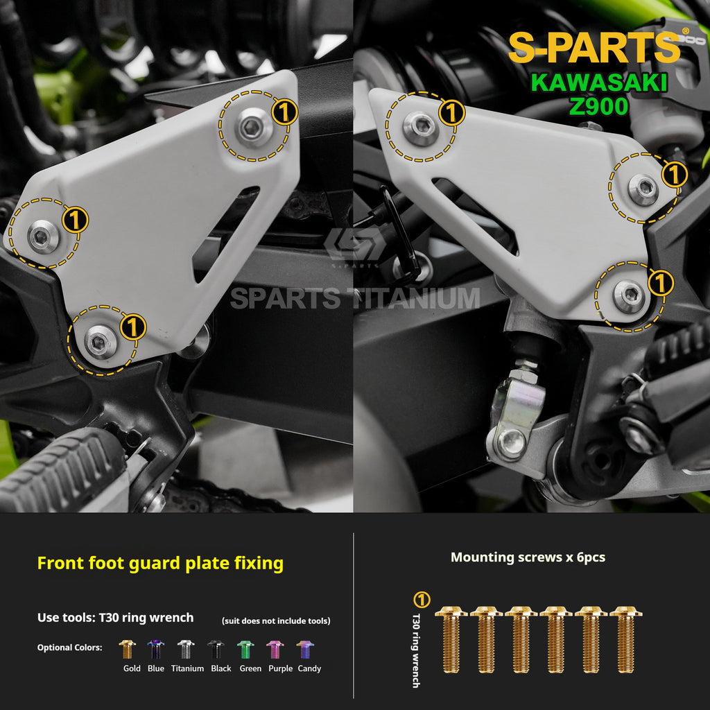 SPARTS Titanium Bolt Kit for Kawasaki Z900 2021 –  CNC Titanium Upgrade Kit - 2/2