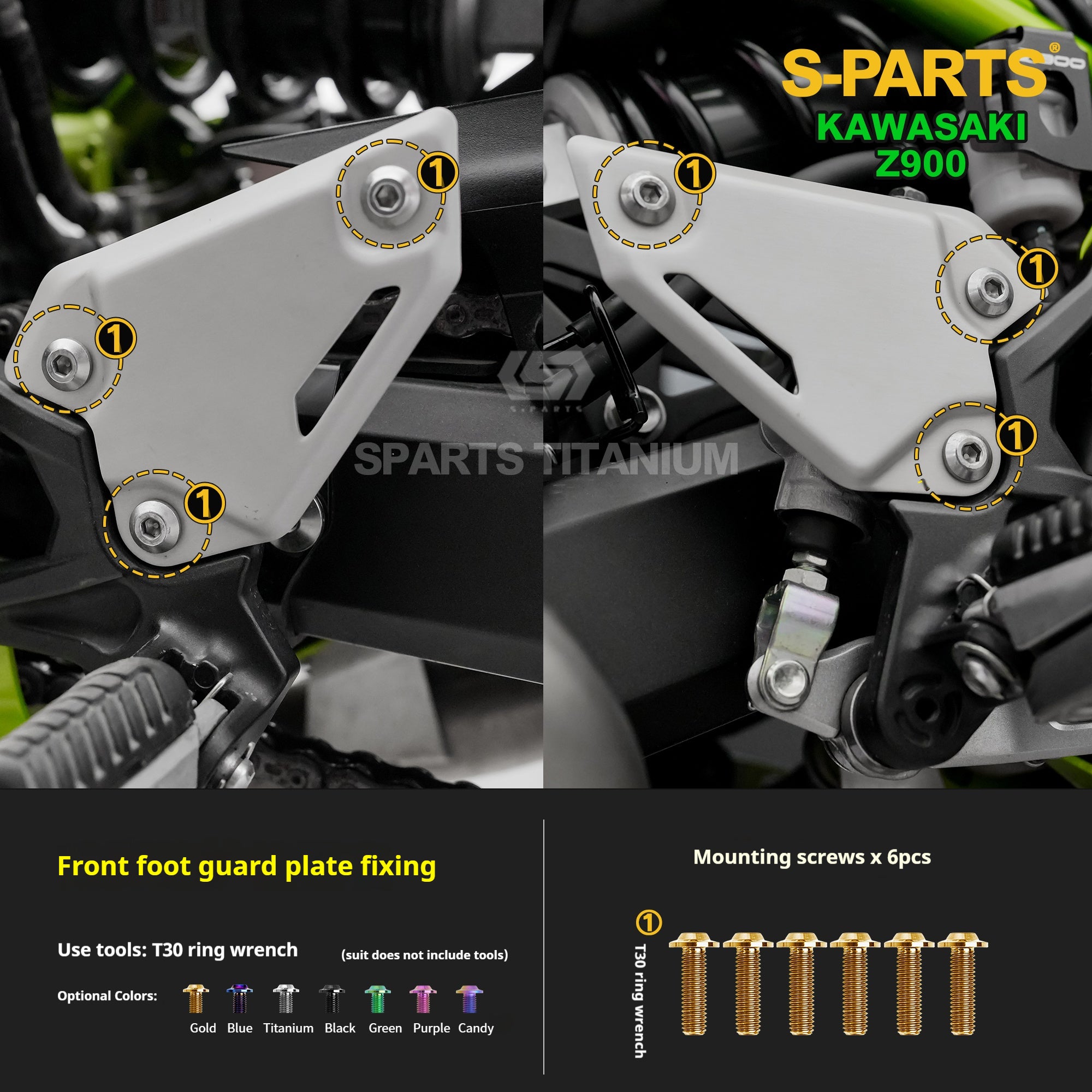 SPARTS Titanium Bolt Kit for Kawasaki Z900 2021 –  CNC Titanium Upgrade Kit - 2/2
