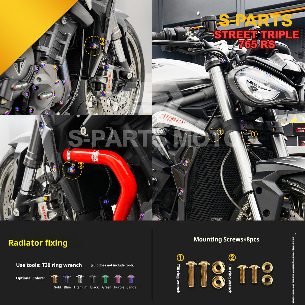 SPARTS Titanium Screw Set for Triumph Street Triple RS –CNC Titanium Upgrade Kit
