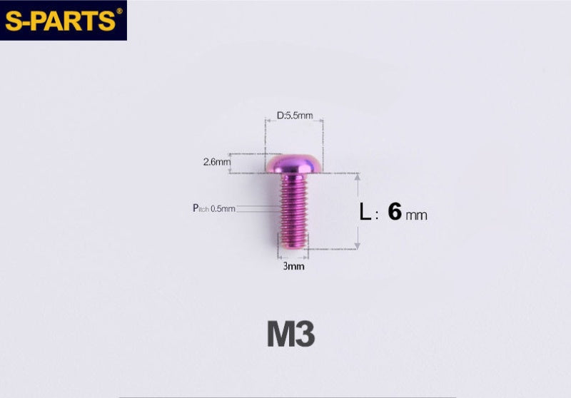 SPARTS A2 Button Head M3 Titanium Bolt