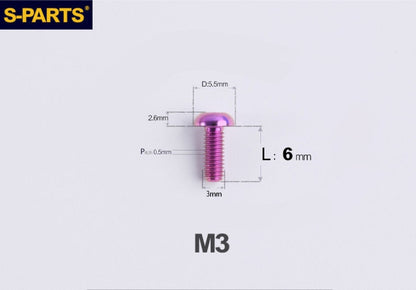 SPARTS A2 Button Head M3 Titanium Bolt