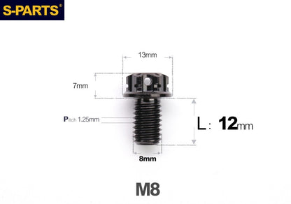 S-PARTS STAN M8 A3 Series Titanium Bolts – Standard Head TC4 Fasteners for Motorcycle & E-Motorcycle