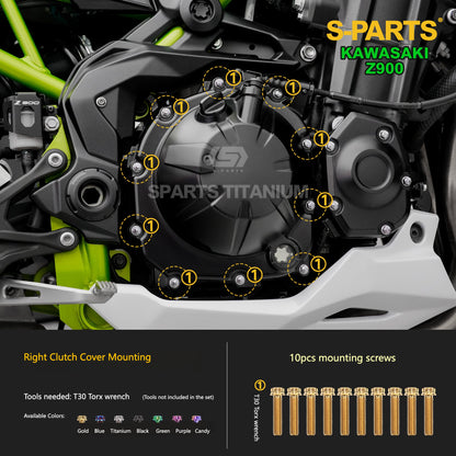 S-PARTS Titanium Fasteners Engine, Exhaust & Drive System Bolt Kit for Kawasaki Z900